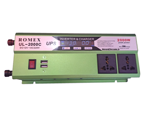 اینورتر 12 به 220 ولت 2000W برند ROMEX دارای شارژر