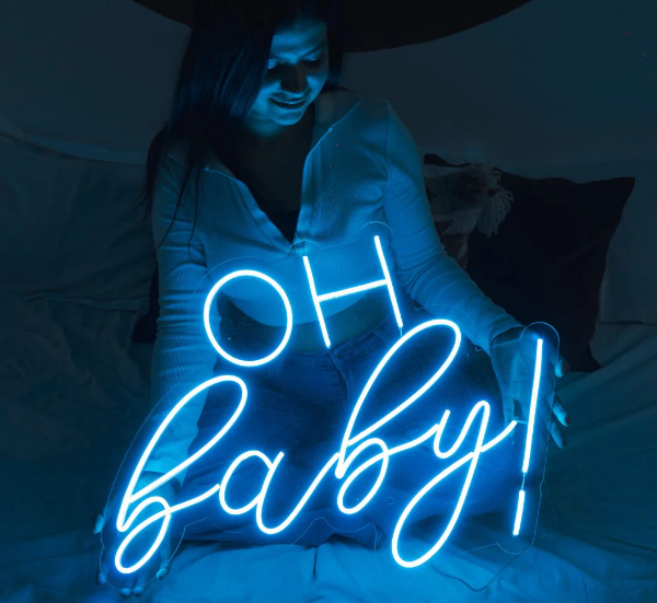 تابلو نئون اوه بی بی (Oh baby) کد 510 با آداپتور