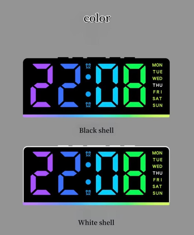 ساعت دیجیتال رومیزی هفت رنگ کد 739